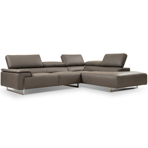 Modena I794 Sectional Sofa w/ Right Facing Chaise in Grey Italian Leather