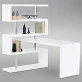 KD002 Office Desk in White Lacquer & Chrome