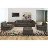 Lego 6 Piece Modular Sectional Sofa in Grey Leather