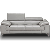 Liam Loveseat in Grey Italian Leather