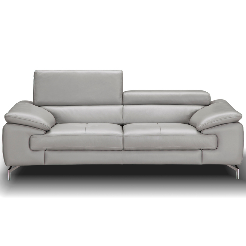 Liam Sofa in Grey Italian Leather