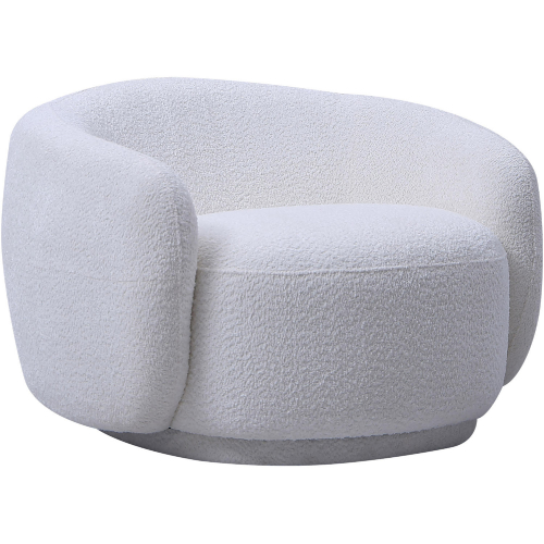 Lounge Accent Chair in Off White Boucle Fabric