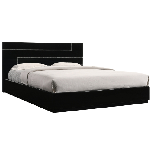 Lucca Queen Bed in Black Lacquer