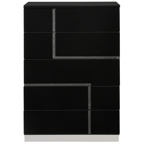 Lucca Chest of Drawers in Black Lacquer