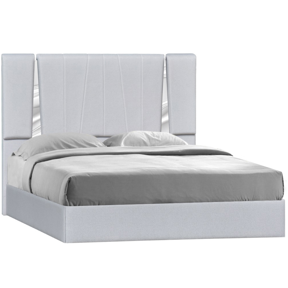 Milan White Bedroom Set W/ Matisse Silver Grey Bed JM Furniture