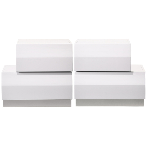 Milan Left & Right Facing Nightstand in White Lacquer