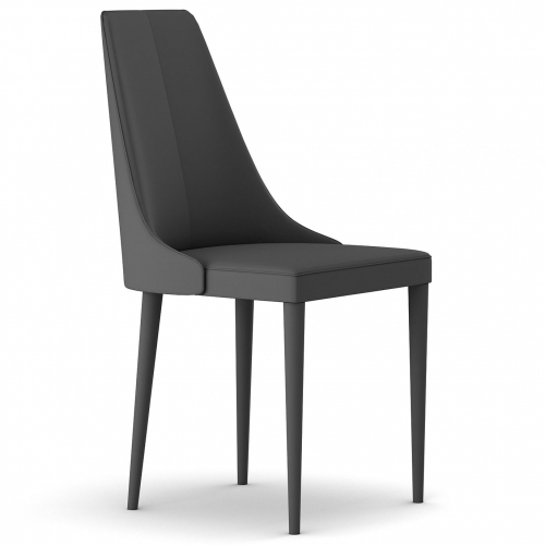 Moderna Dining Chair in Dark Grey Leatherette (Set of 2)