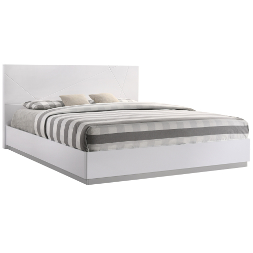 Naples King Bed in White Lacquer