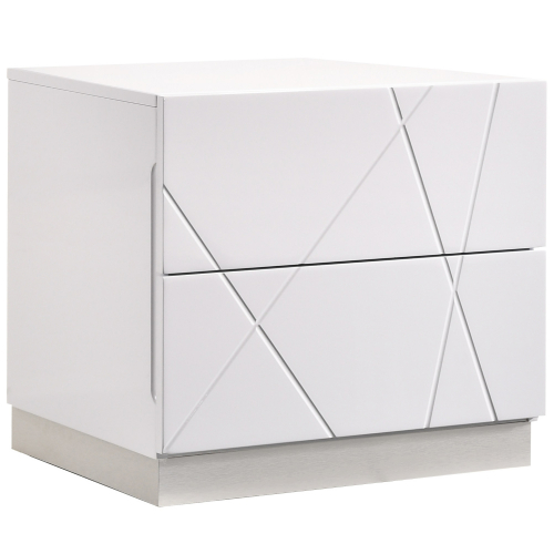 Naples Nightstand in White Lacquer (Set of 2)