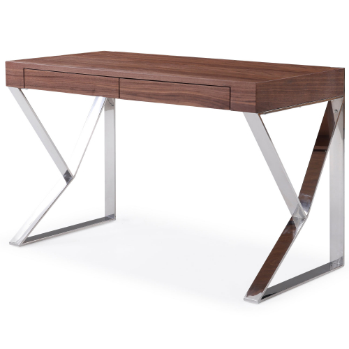 Noho Desk in Walnut Veneer & Chrome