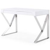 Noho Desk in Gloss White & Chrome