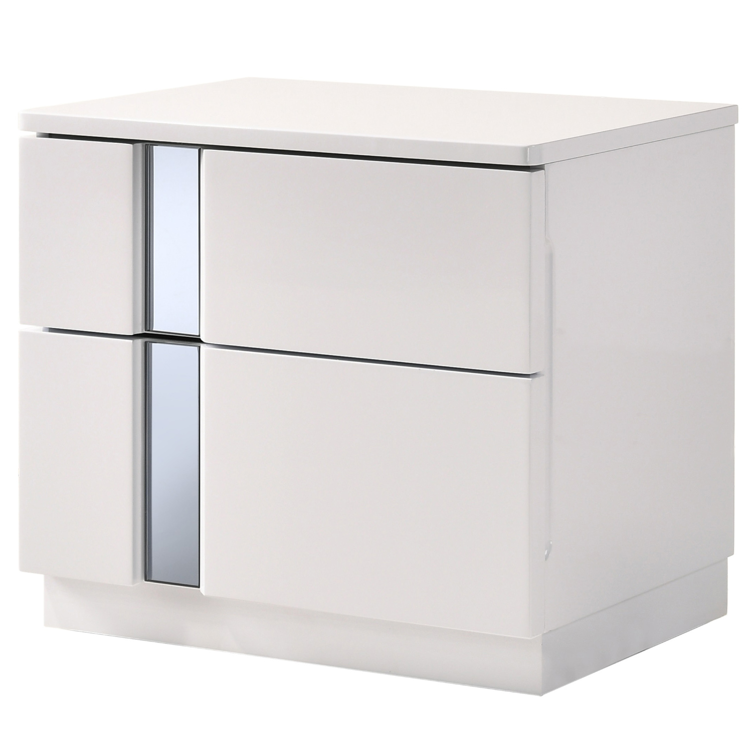 White and on sale chrome nightstand