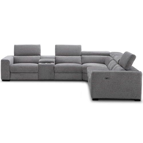 Picasso Power Sectional Sofa in Light Grey Fabric