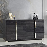 Giulia Dresser & Mirror in Matte Gray Lacquer & Metal