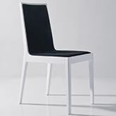 Star Dining Chair in Gloss White & Black Leatherette (Set of 2)