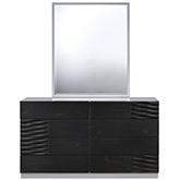 Tribeca Dresser & Mirror in Gloss Black & Grey