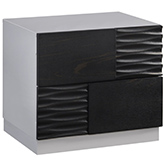 Tribeca Nightstand in Gloss Black & Grey (Set of 2)