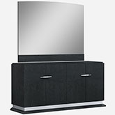 Valentina Buffet & Mirror Set in High Gloss Grey Lacquer