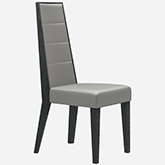 Valentina Dining Chair in Gloss Grey Lacquer & Grey Eco Leather (Set of 2)