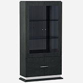 Valentina Vitrine Curio Cabinet in High Gloss Grey Lacquer