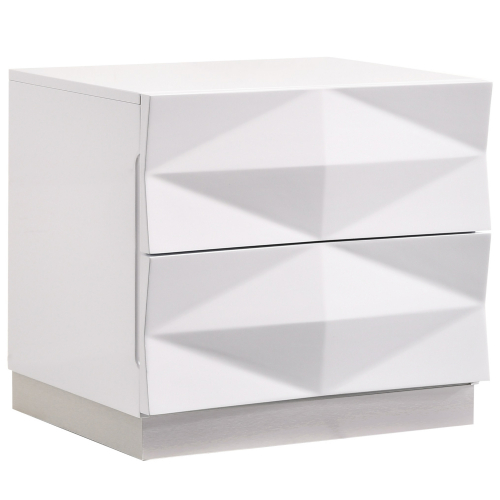 Verona Nightstand in White Lacquer (Set of 2)