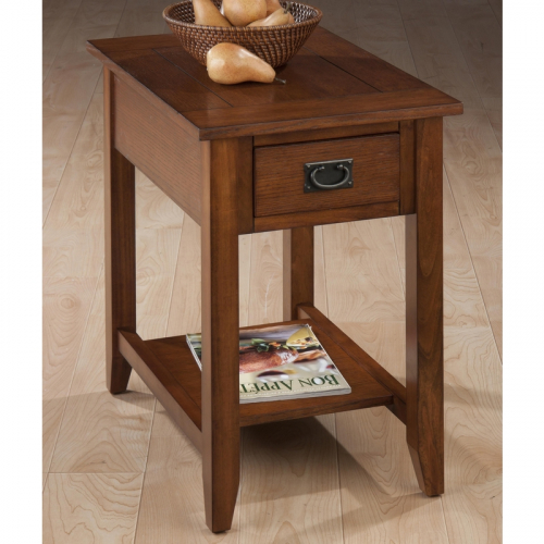 Mission Oak Chair Side Table w/ Picture Framed Top