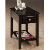 Espresso Chair Side End Table w/ Drawer & Shelf