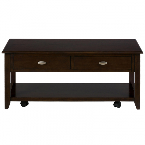 Merlot Hidden Caster Coffee Table w/ 2 Pull Thru Drawers