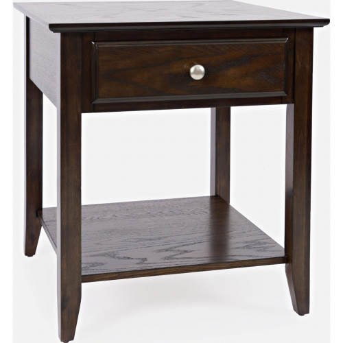 Modern Espresso End Table in Espresso Brown Wood