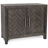 Gramercy 40" 2 Door Chevron Accent Cabinet in Brushed Platinum