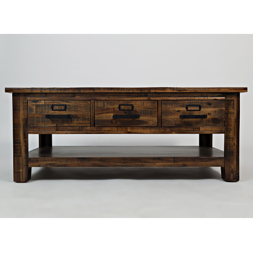 Cannon Valley 3 Drawer Cocktail Table in Distressed Wood