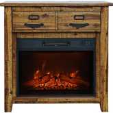 Cannon Valley 32" Console TV Stand w/ Electric Fireplace in Distressed Wood