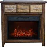 Painted Canyon 32" Console TV Stand w/ Electric Fireplace in Distressed Multicolor Wood