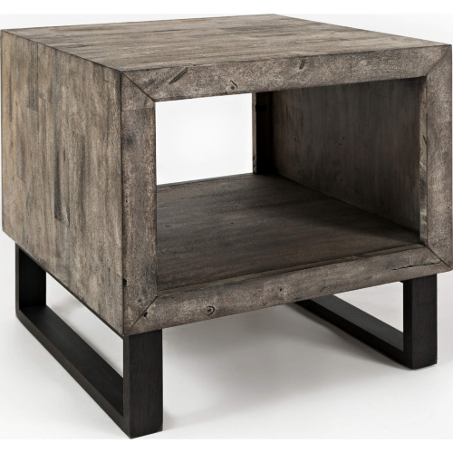 Mulholland Drive End Table in Distressed Wood & Metal