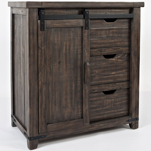 Madison County 32" Barn Door Accent Cabinet in Distressed Barnwood Brown