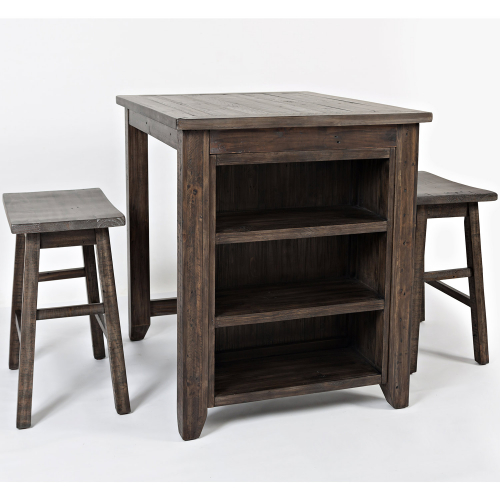 Madison County 3 Piece Counter Height Dining Set in Distressed Barnwood Brown