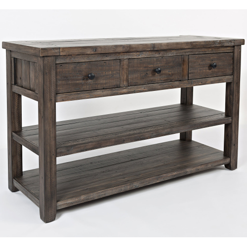 Madison County Sofa Media Table in Distressed Barnwood Brown