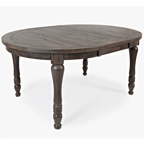 Madison County 48" Round to Oval Dining Table in Distressed Barnwood Brown