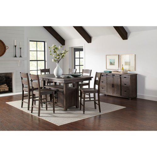 Madison County 7 Piece Counter Height Dining Set in Reclaimed Barnwood Brown