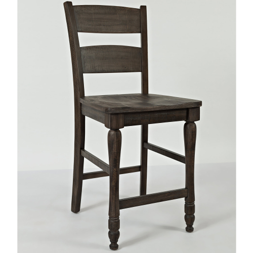 Madison County Ladderback Counter Stool in Distressed Barnwood Brown (Set of 2)