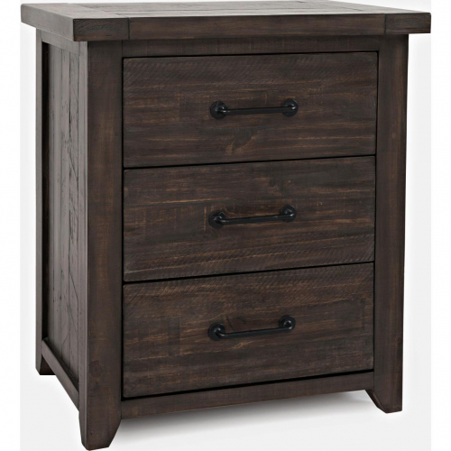 Madison County Power Nightstand in Distressed Barnwood Brown