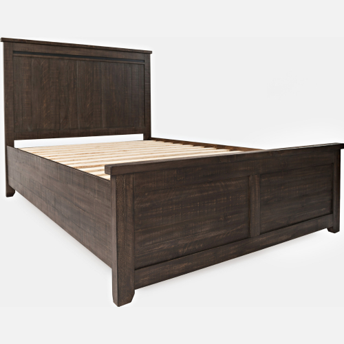 Madison County King Panel Bed in Distressed Barnwood Brown