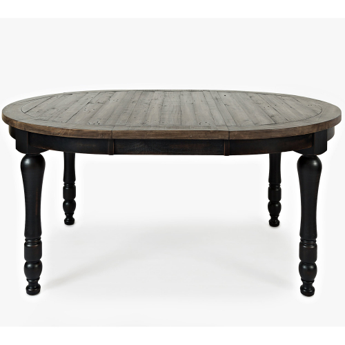 Madison County 48" Round to Oval Dining Table in Vintage Black & Barnwood