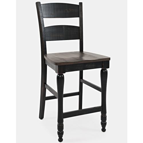 Madison County Ladderback Counter Stool in Vintage Black & Barnwood (Set of 2)