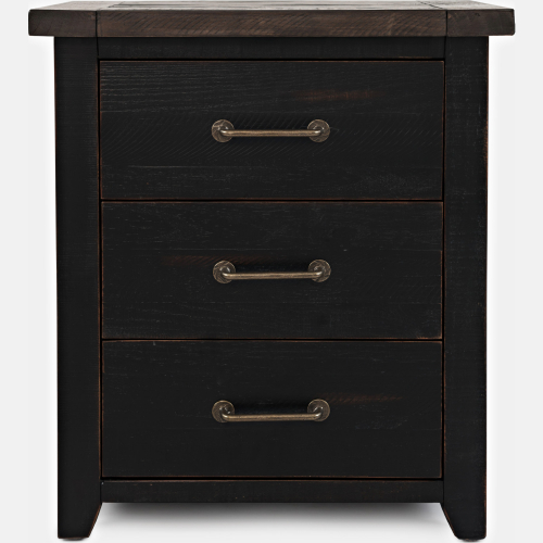 Madison County Power Nightstand in Vintage Black & Barnwood