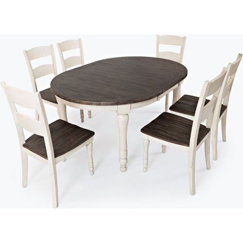 Madison County 66" Oval 7 Piece Dining Set in Vintage White