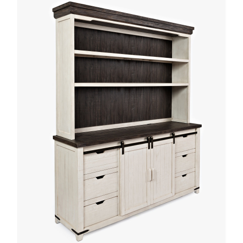 Madison County Hutch Server in Vintage White & Barnwood