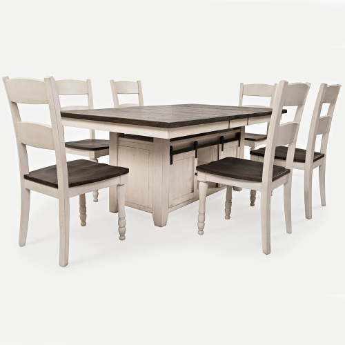 Madison County 7 Piece Storage Dining Set in Reclaimed Pine & Vintage White