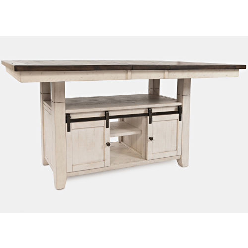 Madison County High Low 60" to 72" Extension Dining Table in Vintage White & Barnwood