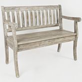 Artisan's Craft Storage Bench in Washed Grey Acacia Wood